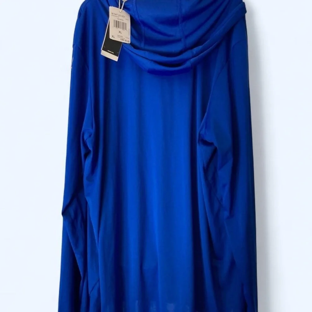 Adidas blue hooded pullover with logos  #sportswear XL NWT